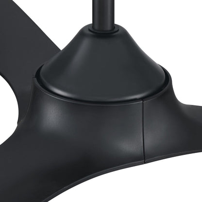 Ventilateur de plafond moderne noir à hélice à courant continu à 3 pales avec télécommande