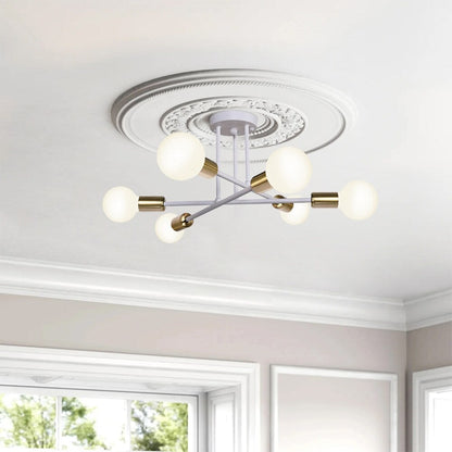 6 - Light Modern Metal 23.62'' Sputnik Semi-Flush Mount Ceiling Light