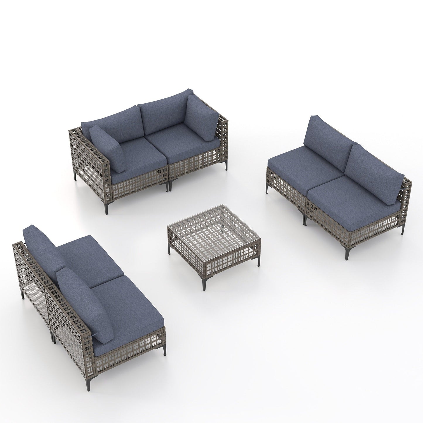 6 - Person Outdoor Sectional Seating Group with Cushions