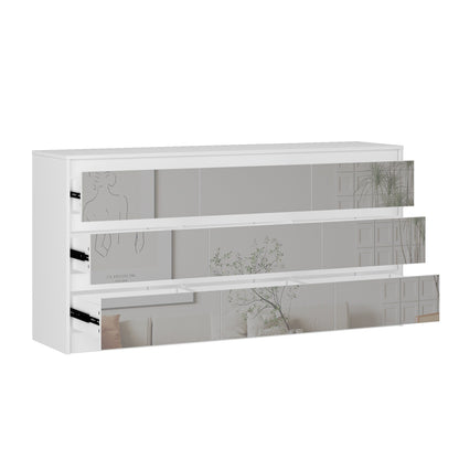 Commode d'appoint à 9 tiroirs 63W pour salon, chambre à coucher