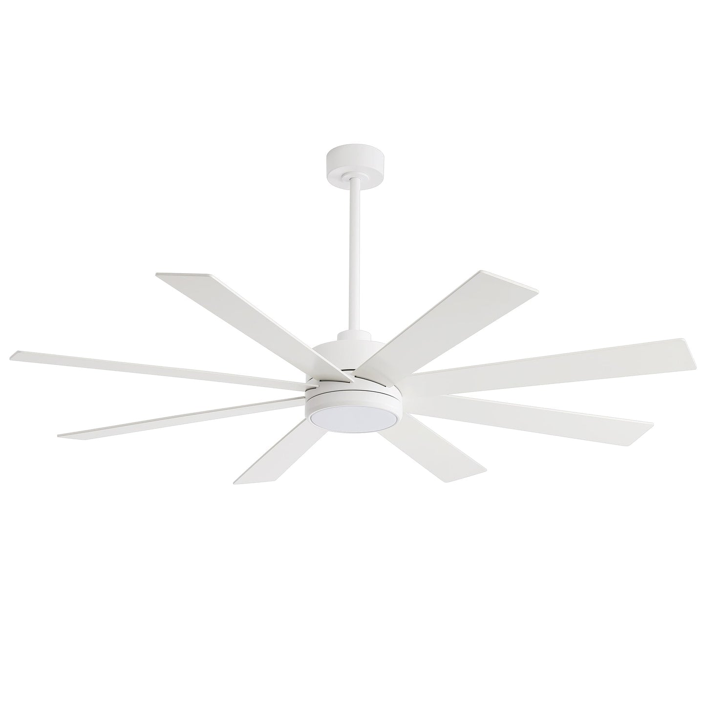 Ventilateur de plafond LED noir à 8 pales de 65 pouces avec éclairage et télécommande