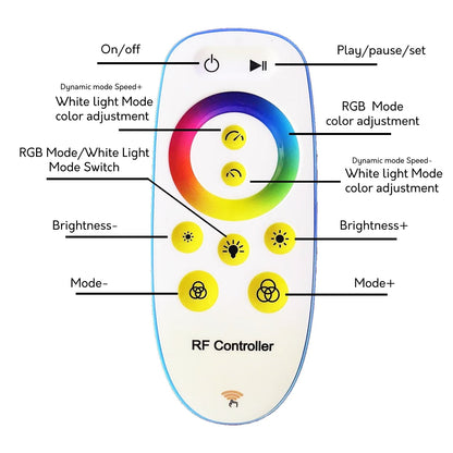 Lampadaire arqué à intensité variable à 69 LED - RGBW - N/A