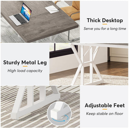 Bureau exécutif de 70,8 pouces, grand poste de travail informatique