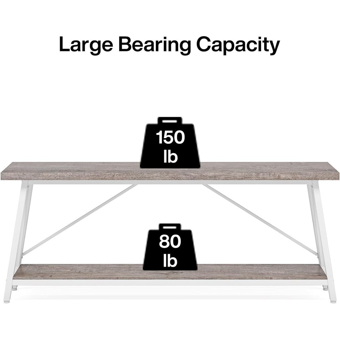 Table console d'entrée de style industriel extra-longue de 70,9 pouces