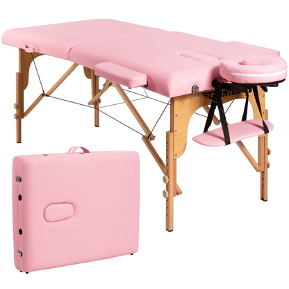 Table de massage portable de 213 cm (84 po) de long, réglable, pour le visage, les soins spa et les tatouages, avec sac de transport.
