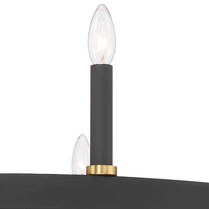 Lustre rond en forme de roue de chariot de style ferme moderne Acroma à 20 lumières de 40 po avec UL