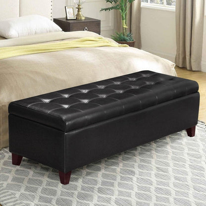 Banc ottoman de rangement en cuir reconstitué Adeco 50