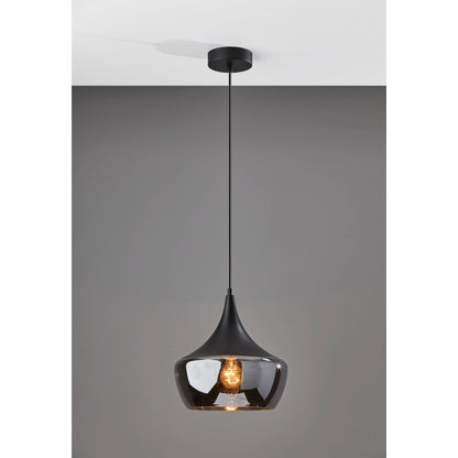 Lampe suspendue Eliza noire ou acier Adesso