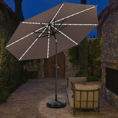 Ainfox 10ft Patio Umbrella with Lights Outdoor Solar Umbrella without Base