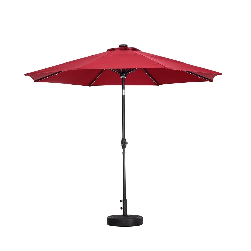 Ainfox 10ft Patio Umbrella with Lights Outdoor Solar Umbrella without Base