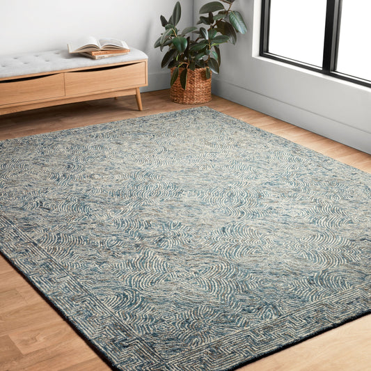 Alexander Home Aspen Denim Wool Hand-tufted Contemporary Area Rug