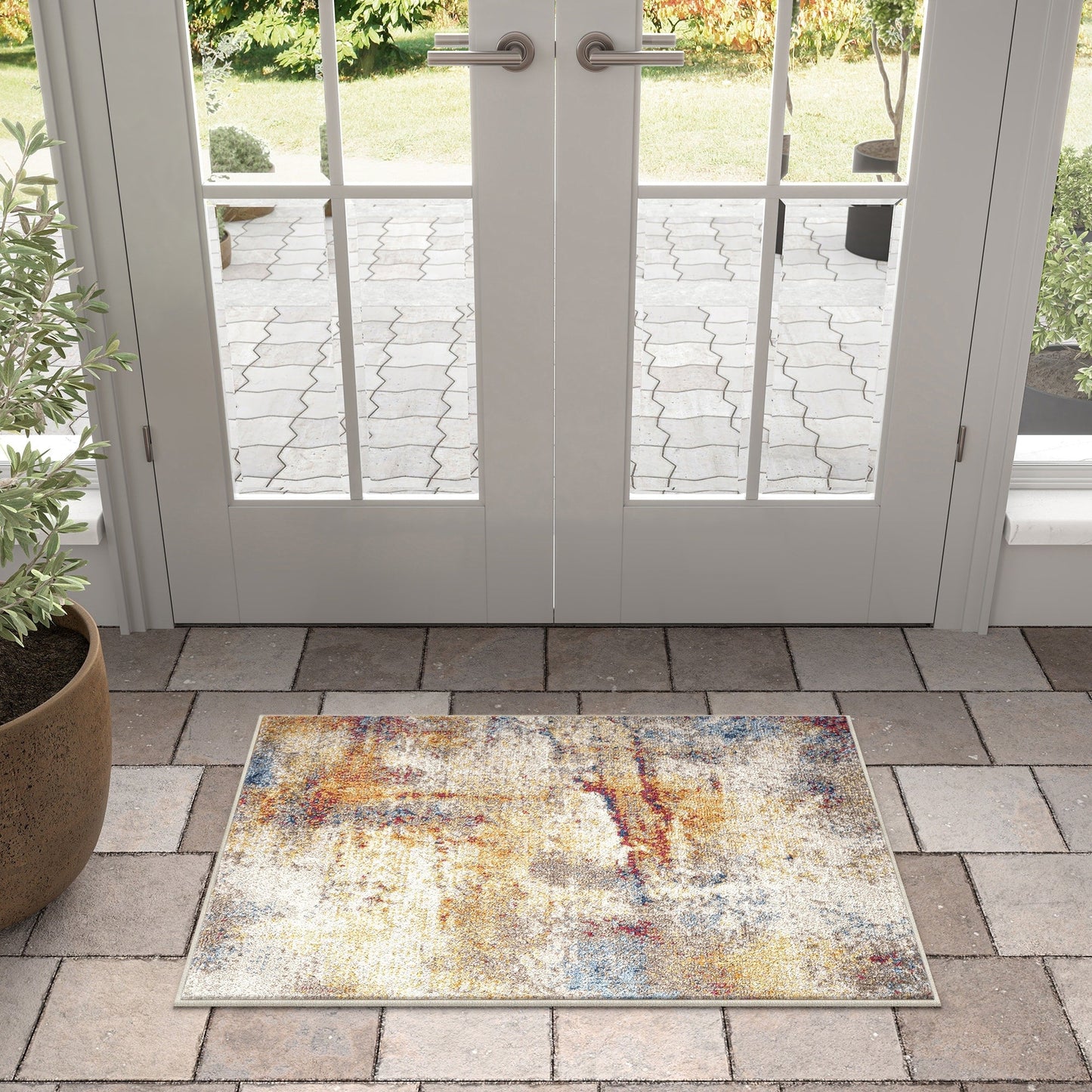 Tapis d'intérieur abstrait moderne et contemporain Chesney