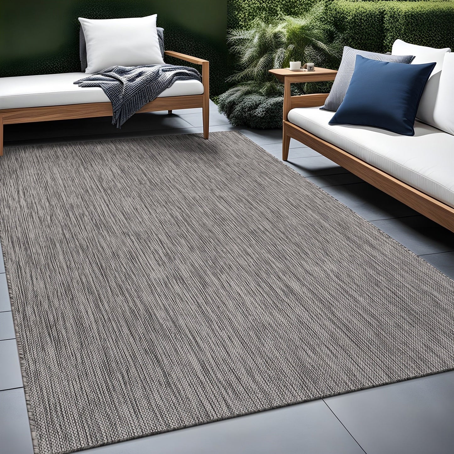 Aloha Washable Solid Indoor Outdoor Area Rug Patio Deck Living Room