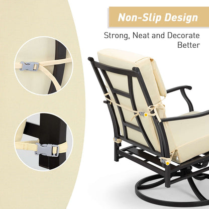 Lot de 4 coussins de chaise à dossier haut Aoodor Patio, 46 ​​x 21 x 4 pouces (coussins uniquement)