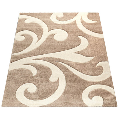 Tapis moderne à motif floral et découpe contour