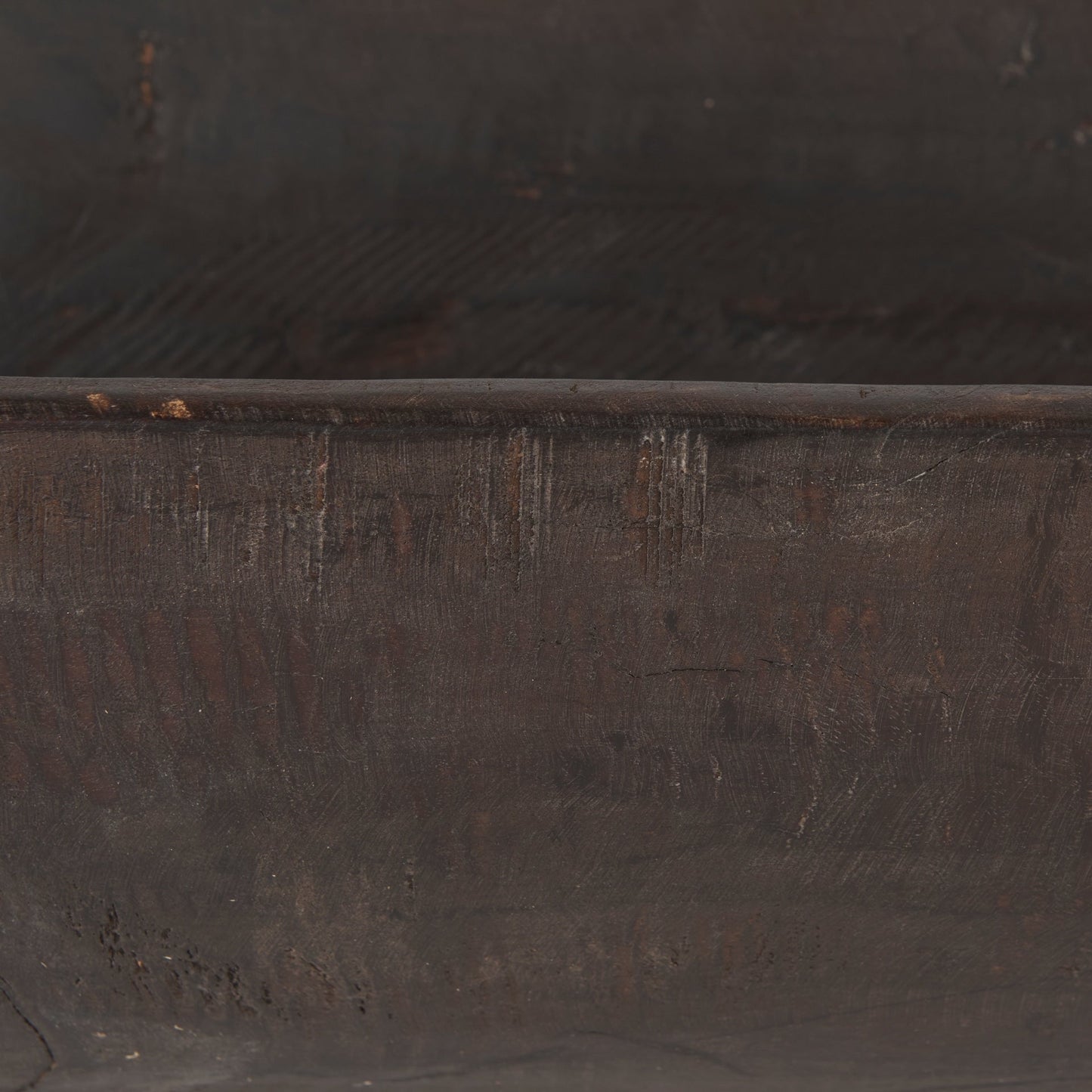 Bol oblong extra large Athena en bois récupéré noir-brun - 26,0 L x 10,0 l x 7,0 H