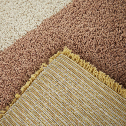 Tapis à poils longs Merrill style moderne du milieu du siècle, color block