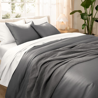 Bare Home Organic Cotton Duvet Cover Set - Smooth Sateen Weave