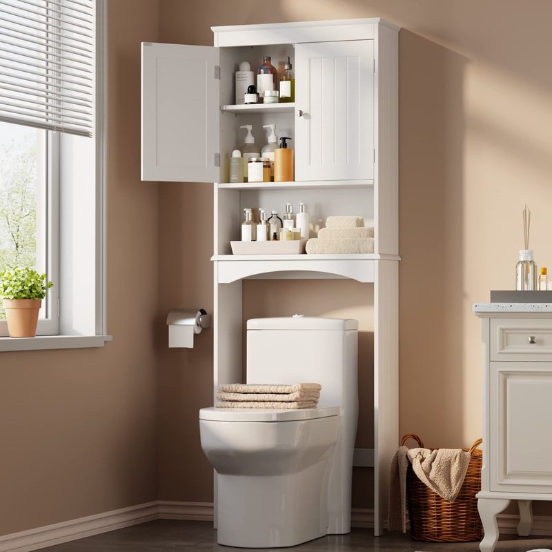 Meuble de rangement pour salle de bain, meuble de rangement pour toilettes, étagère de salle de bain au-dessus des toilettes, toilettes gain de place