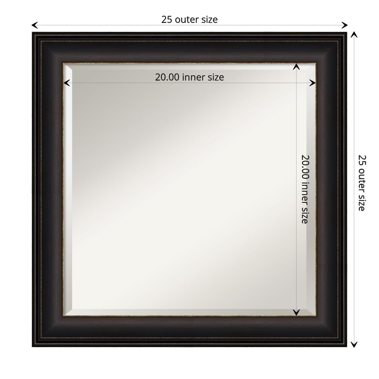 Beveled Bathroom Wall Mirror - Trio Oil Rubbed Bronze Frame - Trio Oil Rubbed Bronze