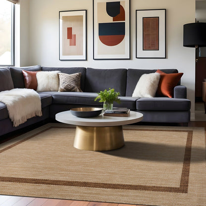 Tapis Beverly Rug moderne à bordures pour intérieur et extérieur, tapis d'extérieur pour patio, terrasse, porche