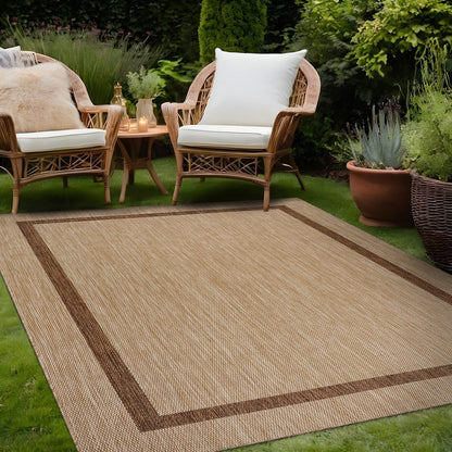 Tapis Beverly Rug moderne à bordures pour intérieur et extérieur, tapis d'extérieur pour patio, terrasse, porche