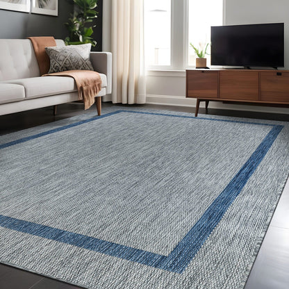 Tapis Beverly Rug moderne à bordures pour intérieur et extérieur, tapis d'extérieur pour patio, terrasse, porche