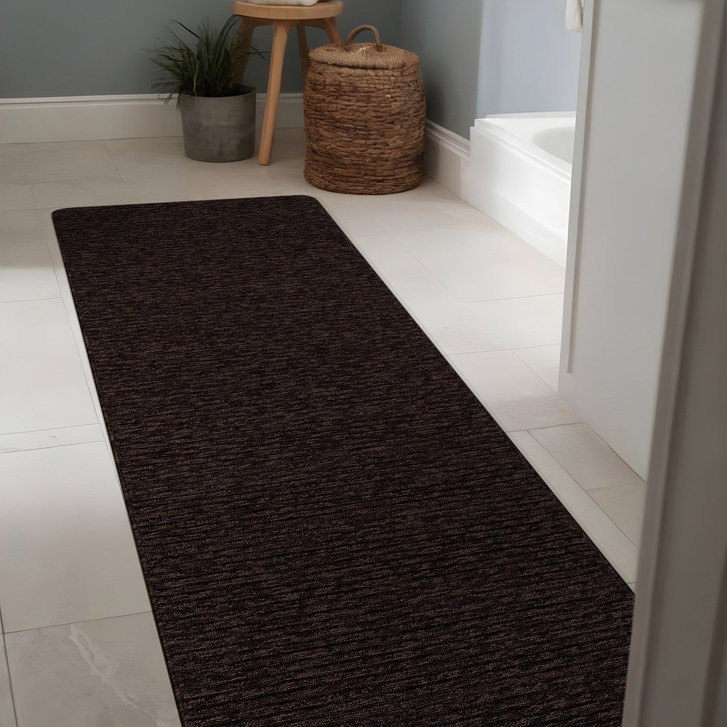 Tapis d'intérieur Beverly Rug uni, antidérapant, dos en caoutchouc, lavable
