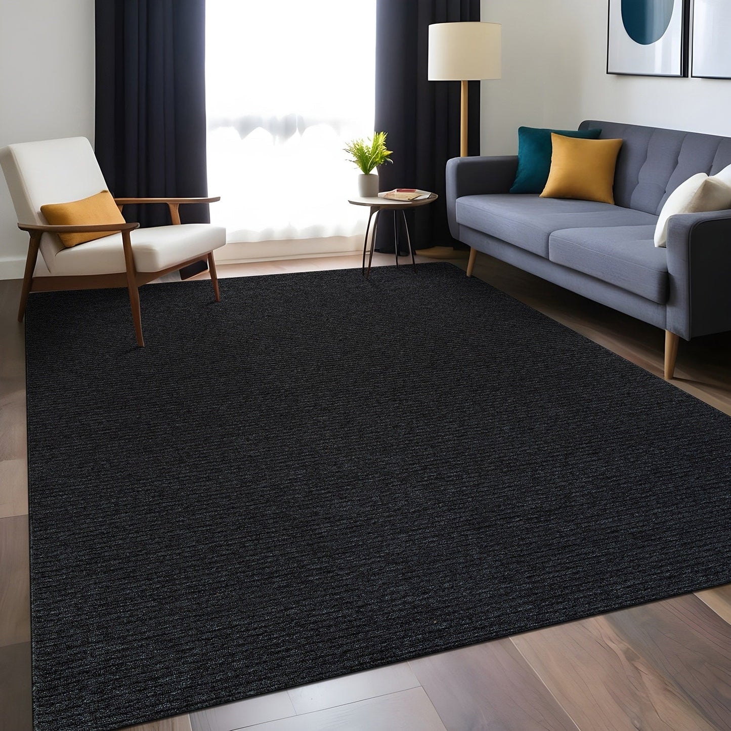 Tapis d'intérieur Beverly Rug uni, antidérapant, dos en caoutchouc, lavable