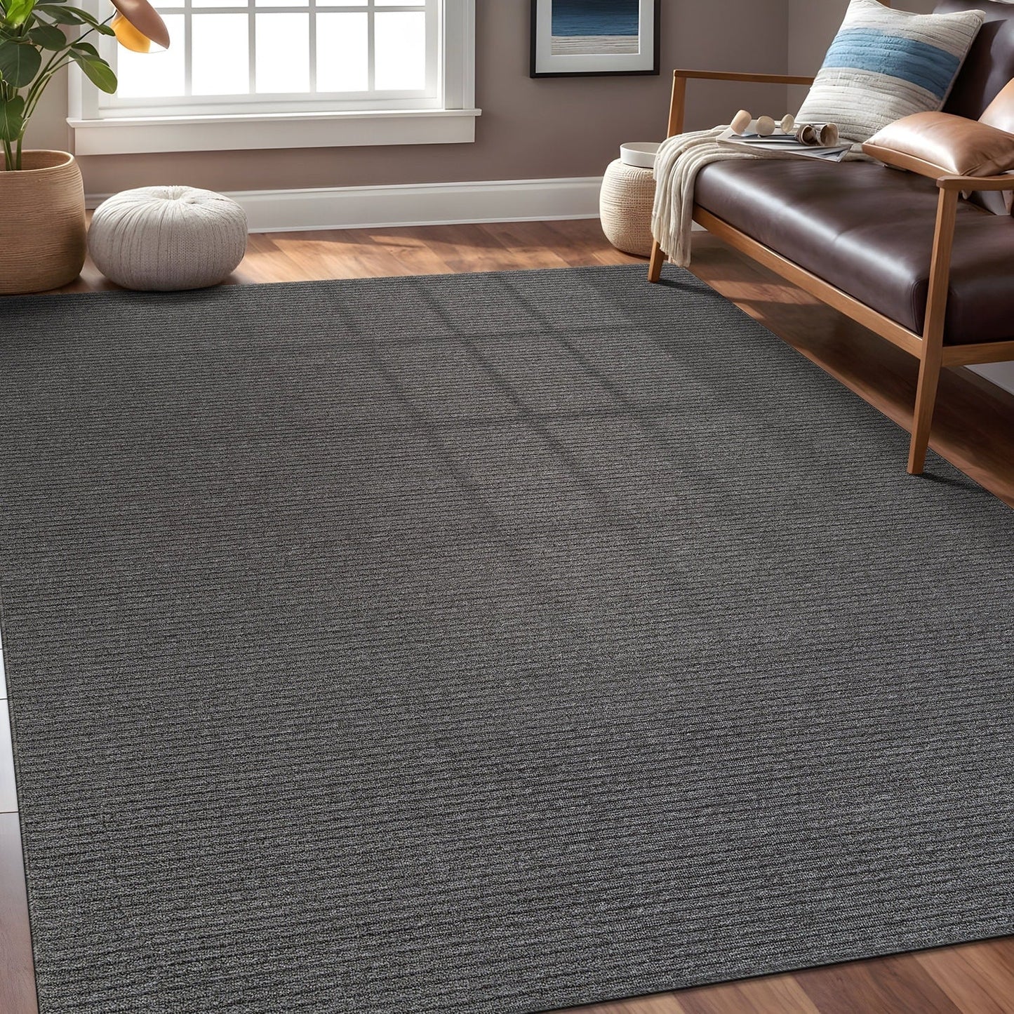Tapis d'intérieur Beverly Rug uni, antidérapant, dos en caoutchouc, lavable