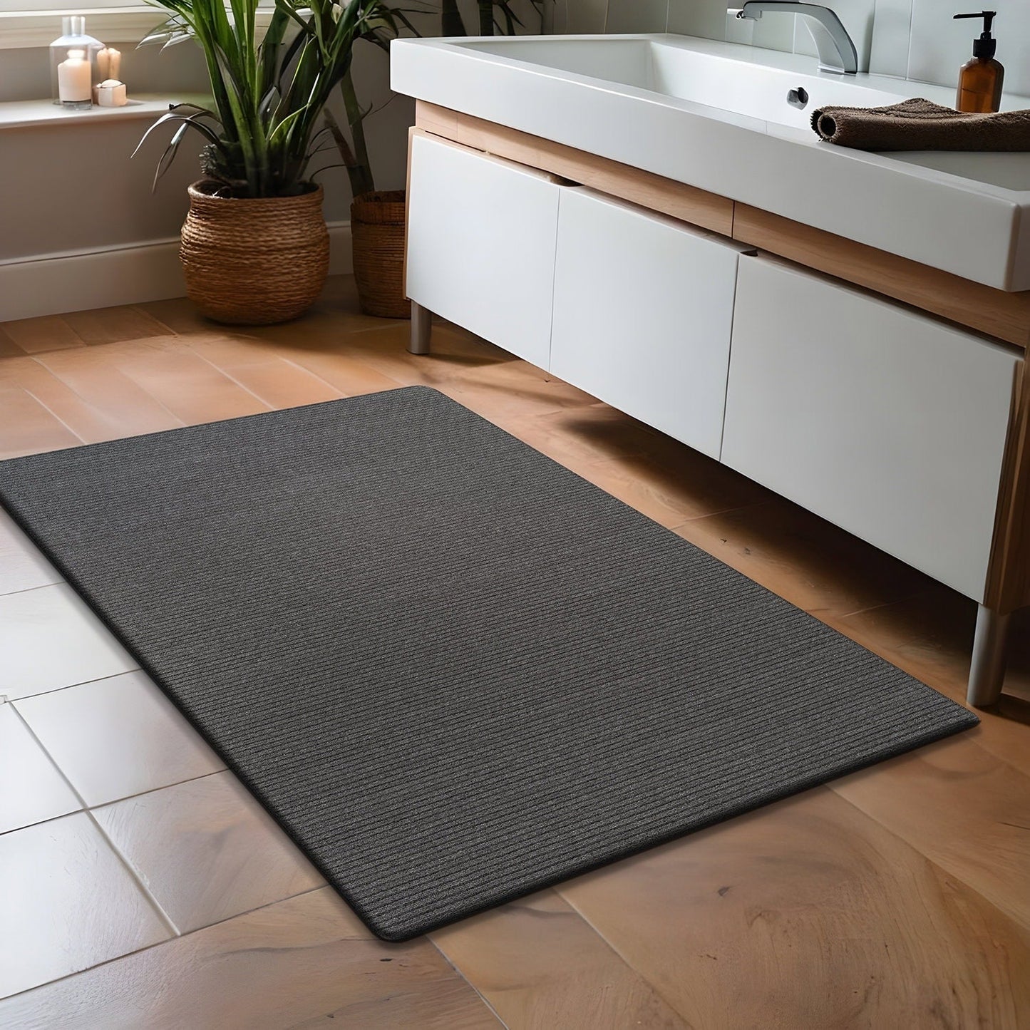 Tapis d'intérieur Beverly Rug uni, antidérapant, dos en caoutchouc, lavable