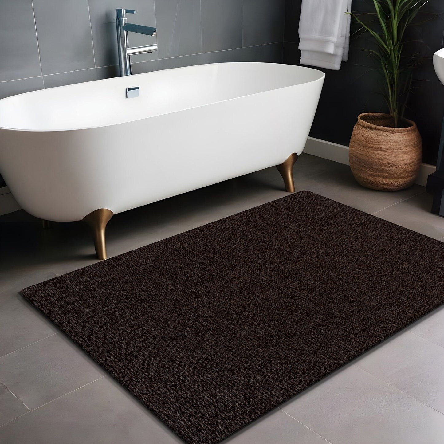 Tapis d'intérieur Beverly Rug uni, antidérapant, dos en caoutchouc, lavable