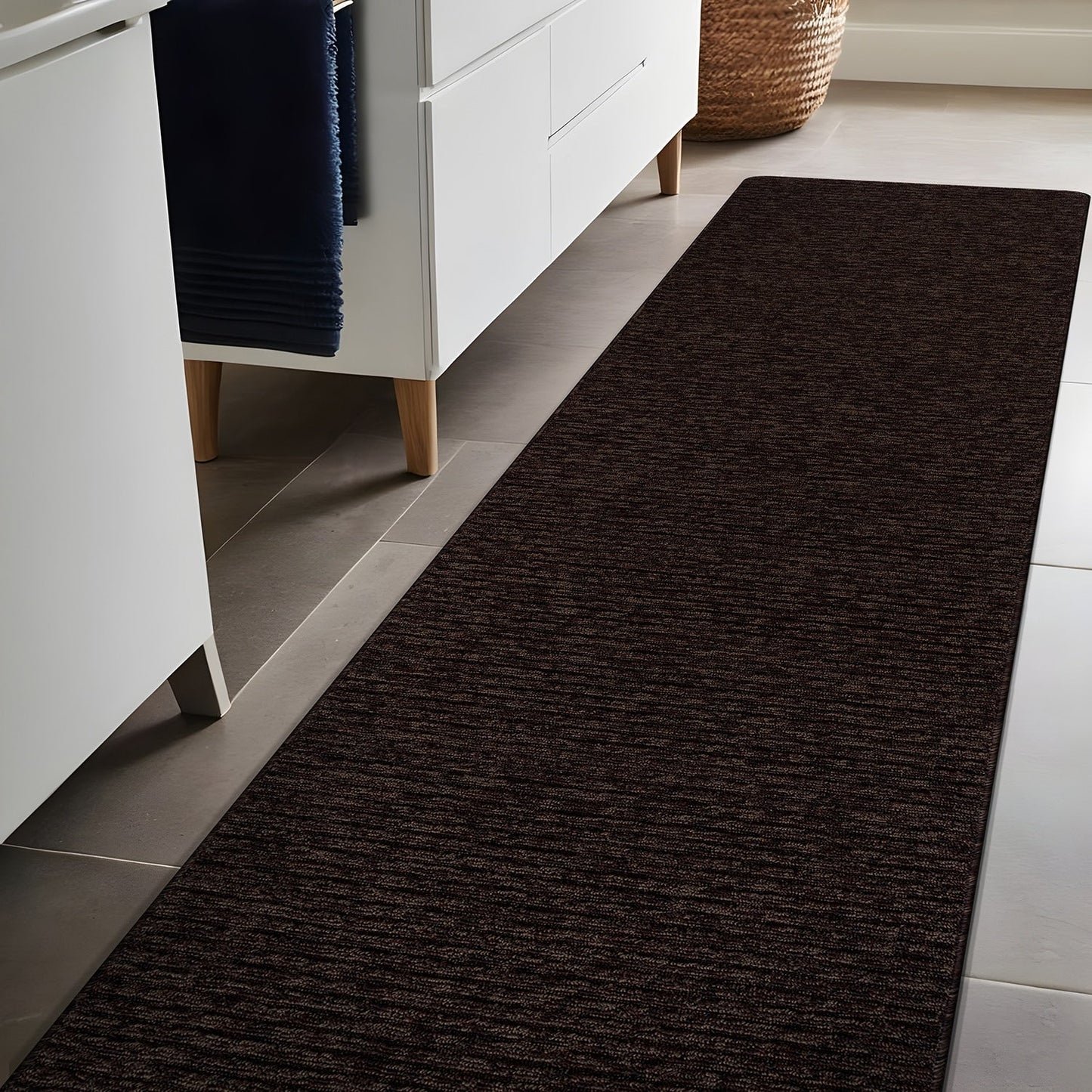 Tapis d'intérieur Beverly Rug uni, antidérapant, dos en caoutchouc, lavable