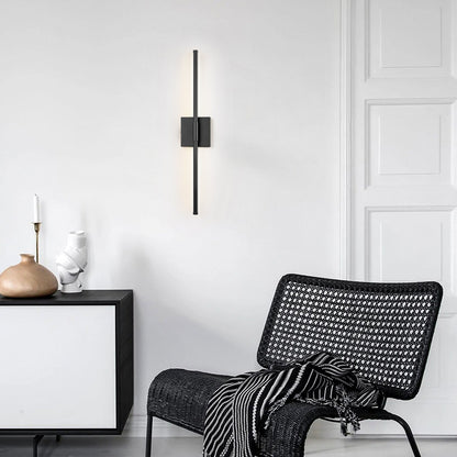 1-Light Black/ Gold/ Nickel Modern Long Linear Strip Wall Sconce Dimmable LED Bathroom Vanity Light