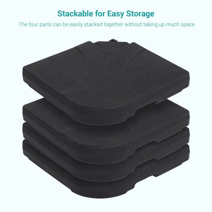 Bonosuki 4-Piece Cantilever Base Offset Patio Umbrella Stand, 176lb - 40.9 x 40.9