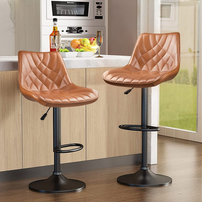 Bossin Adjustable Swivel Bar Stools with Backs – Counter Height