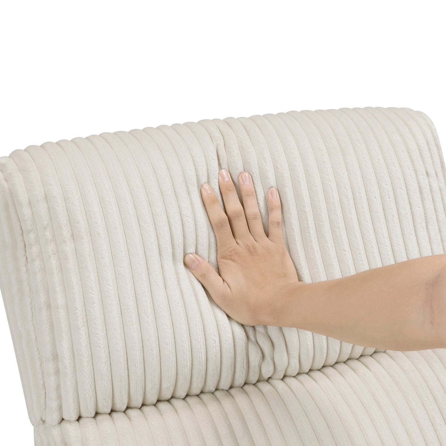 Fauteuil inclinable manuel pivotant en velours côtelé Braidy