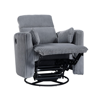 Fauteuil inclinable manuel pivotant en velours côtelé Braidy