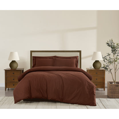 Brooklyn Loom Tight-Weave Cotton Percale Duvet Set