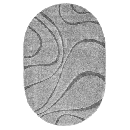 Tapis à poils longs Nuloom Krista contemporain à motifs tourbillonnants