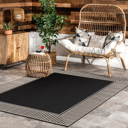 Tapis d'intérieur/extérieur Nuloom Leah Classic à bordures