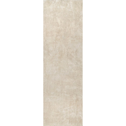 Tapis à poils longs Nuloom Loni SuperiorWash uni, lavable en machine