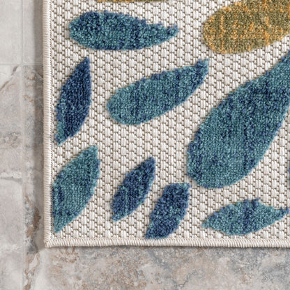 Tapis d'intérieur/extérieur Nuloom Ronda à motif floral audacieux