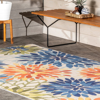 Tapis d'intérieur/extérieur lavable en machine Nuloom Rosana Floral