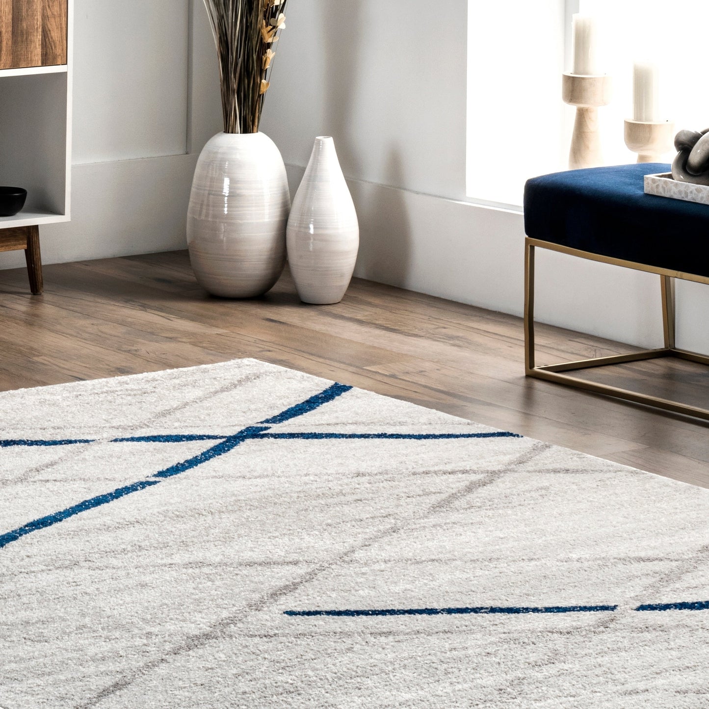 Tapis de sol moderne abstrait Nuloom Skylar