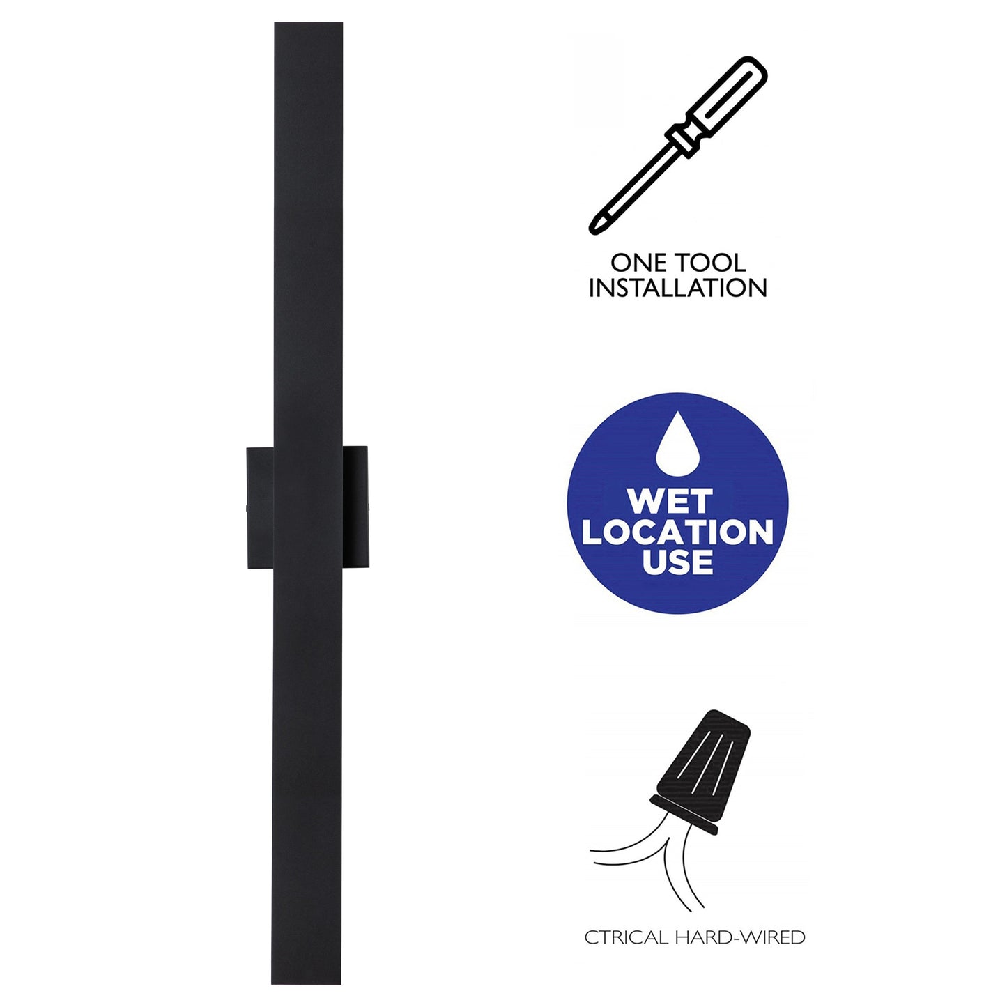 C Cattleya 2-Light Matte Black Aluminum LED Outdoor Wall Sconce