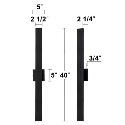 C Cattleya 2-Light Matte Black Aluminum LED Outdoor Wall Sconce