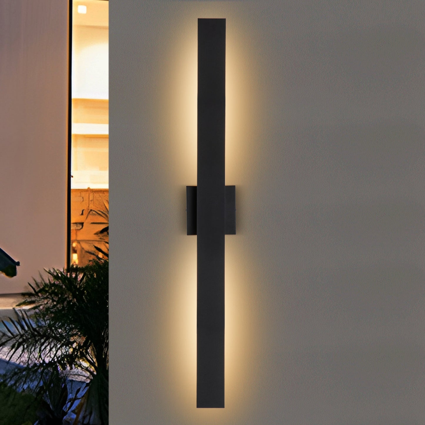 C Cattleya 2-Light Matte Black Aluminum LED Outdoor Wall Sconce