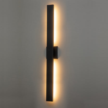 C Cattleya 2-Light Matte Black Aluminum LED Outdoor Wall Sconce