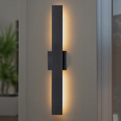 C Cattleya 2-Light Matte Black Aluminum LED Outdoor Wall Sconce